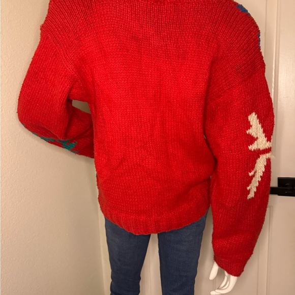 Li 2 Wear vintage Red Patterned Sweater - Picture 4 of 8